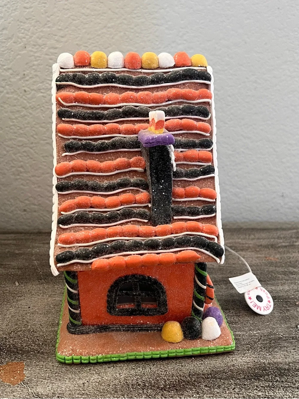 Lighted Sparkle Halloween Gingerbread House Decoration Candy Corn